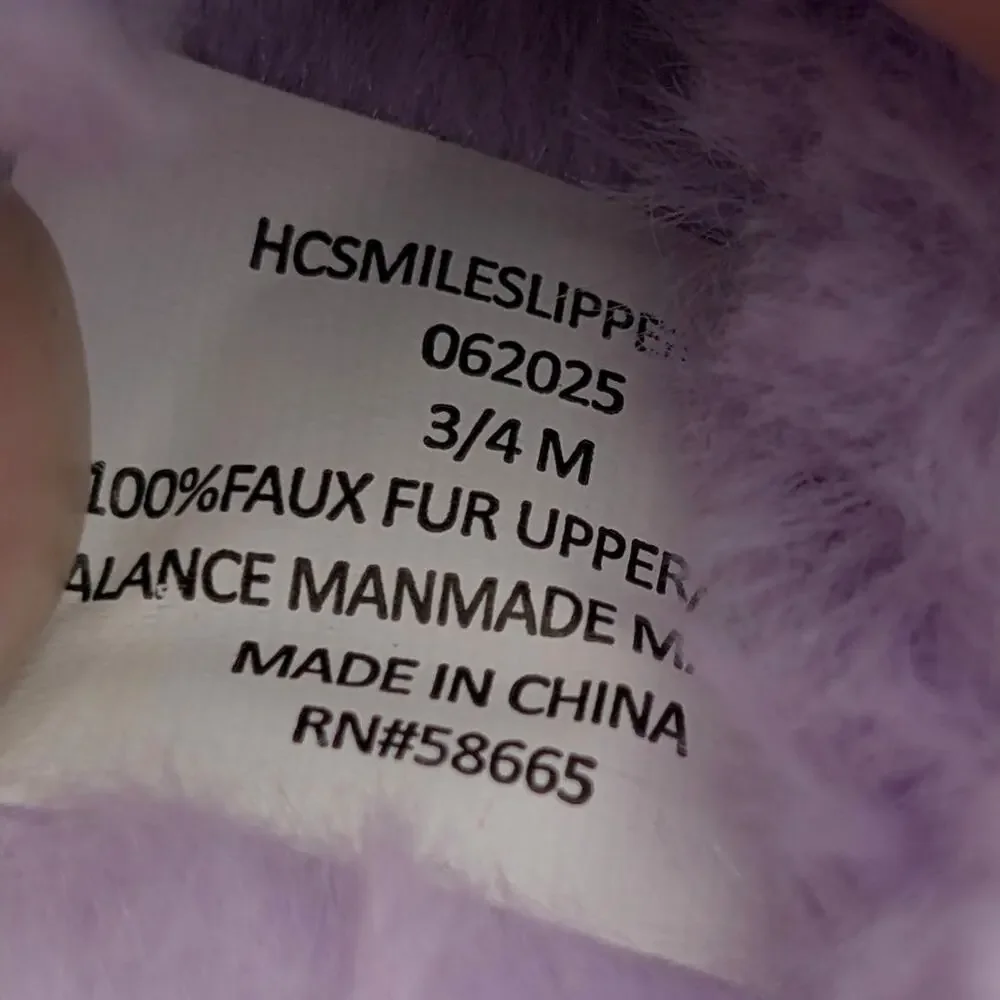 Harper Canyon Smile Slipper Kids' Girls Purple/White Size US3/4M
